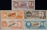 PARAGUAY 100-10000 GUARANIES 1972 SPECIMEN UNC 120,00 EUR  Excl. 15,00 EUR Verzending