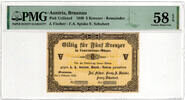 AUSTRIA, BRAUNAU 5 KREUTZER 1849 PMG 58 EPQ 120,00 EUR  Excl. 15,00 EUR Verzending