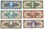 Brazil 1,2,5,10,20,50 Crizeiros set of 6 pieces -