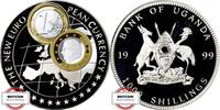 UGANDA 1000 Shillings KM 267 - Europäische Währungsunion - mit einem Belgischen Euro - gekapselt -