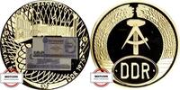 DDR Medaille - 100 Mark Banknote der DDR - mit 999 Gold veredelt - gekapselt -