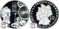 BRD Medaille - 125 Jahre Automobil - versilbert - gekapselt -