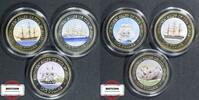COOK INSELN 6 X 1 $ Schönes Set mit Segelschiffen im Etui und Zertifikat -