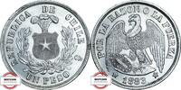 CHILE 1 Peso 1883 KM 142.3 - Kursmünze - TOP STG
