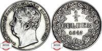 HOHENZOLLERN-SIGMARINGEN 1/2 Gulden 1847 AKS 13 - geprägt unter Fürst Carl - sehr selten - TOP EF