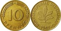 BRD 10 Pfennig 1967 G J 383 Seltenes Jahr und Buchstabe VZ 26,00 EUR  Excl. 10,00 EUR Verzending