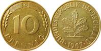 BRD 10 Pfennig 1967 G J 383 Seltenes Jahr und Buchstabe VZ-STG 55,00 EUR  Excl. 10,00 EUR Verzending