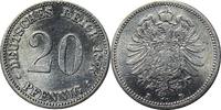 DEUTSCHLAND 20 Pfennig 1876 B J 5 Kursmünze aus dem Kaiserreich S 14,00 EUR12,60 EUR  Excl. 10,00 EUR Verzending