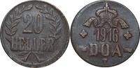 TABORA 20 Heller 1916 T J N727a Notmünze aus Tabora VZ-STG 120,00 EUR  Excl. 10,00 EUR Verzending