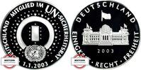 BRD Medaille - BRD ist Mitglied im UN-Sicherheitsrat - versilbert - gekapselt -