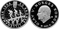 NORWEGEN 50 Kronen KM 431 Olympische Winterspiele 1994 - Familie beim Skiwandern -