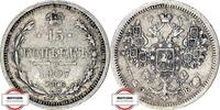RUSSLAND KM 21a - geprägt unter Nikolaj II. 15 Kopeken 1907 SS+