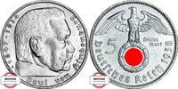 DRITTE REICH 5 Reichsmark J 367 - Paul von Hindenburg -
