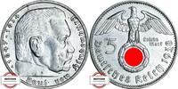 DRITTE REICH 5 Reichsmark J 367 - Paul von Hindenburg -