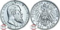 WÜRTTEMBERG J 175 - König Wilhelm II. 3 Mark 1909 F SS-VZ