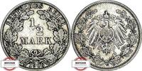KAISERREICH 1/2 Mark J 16 - Kursmünze -