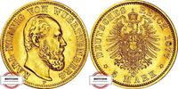 WÜRTTEMBERG 5 Mark 1877 F J 291 - König Karl VZ-STG