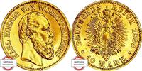 WÜRTTEMBERG 10 Mark 1888 F J 292 - König Karl VF wellig