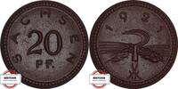 FREISTAAT SACHSEN 20 Pfennig J N53 - Porzellanmünze -