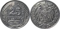 DEUTSCHLAND 25 Pfennig 1910 D J 18 Kursmünze VZ-STG 26,00 EUR23,40 EUR  Excl. 10,00 EUR Verzending