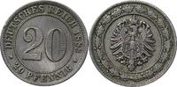 DEUTSCHLAND 20 Pfennig 1888 D J 6 Kursmünze SS 24,00 EUR21,60 EUR  Excl. 10,00 EUR Verzending