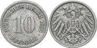 DEUTSCHLAND J 13  - Kursmünze aus dem Kaiserreich 10 Pfennig 1899 D SS
