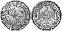 WEIMARER REPUBLIK J 324 - Kursmünze der Weimarer Republik 50 Reichspfennig 1936 E VZ+