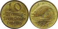 DANZIG 10 Pfennig 1932 J D 13 Kursmünze des Freistaates Danzig VZ+ 12,00 EUR  Excl. 10,00 EUR Verzending
