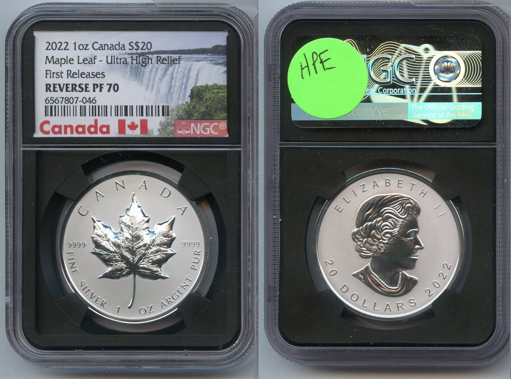 2022 Canada Maple Leaf 1 Oz Silver NGC PF70 Reverse Ultra High