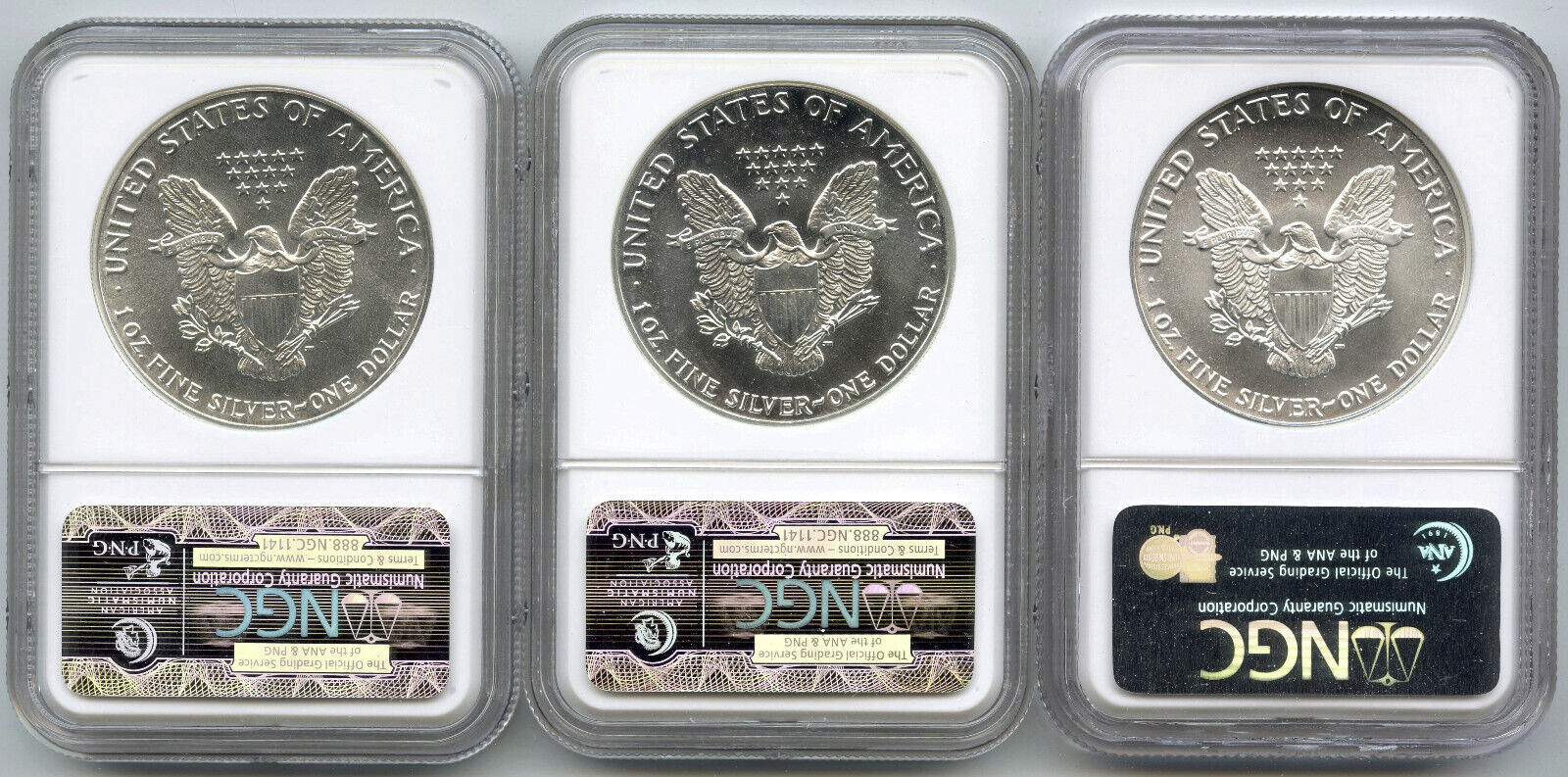 Dollar 1986 - 2005 American Eagle Silver 20-Coin Set NGC MS69