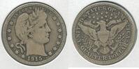USA Barber Quarter 1915-P Silver 25c Philadelphia Mint - KR178 -