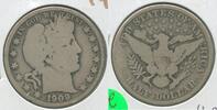USA Half Dollar 1909-P Silver Barber 50c Philadelphia Mint - KR287 -