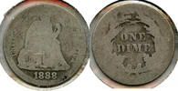 USA Dime Seated Liberty Silver - Philadelphia Mint - B890 -