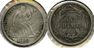 USA Dime Seated Liberty Silver - Philadelphia Mint - B888 -