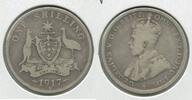 Weltmünzen Schilling 1917-M Australia Silver Coin One - King George V - SR89 -