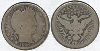 USA Barber Quarter 1897-S Silver - San Francisco Mint - BD277 -