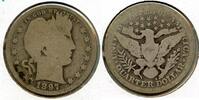 USA Quarter 1897-S Barber Silver - San Francisco Mint - BT173 -