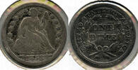 USA Dime Seated Liberty Silver - Arrows - Philadelphia Mint - C603 -
