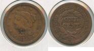 USA Large Cent Braided Hair Penny 1c Philadelphia Mint - SR489 -