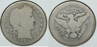 USA Barber Quarter 1904-O Silver - New Orleans Mint - BD283 -
