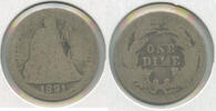 USA Dime Seated Liberty Silver - Philadelphia Mint - DN728 -