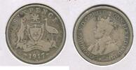 Weltmünzen 6 Pence 1917-M Australia .925 Silver Coin King George V - SS43 -