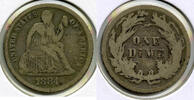 USA Dime Seated Liberty Silver - Philadelphia Mint - J520 -