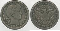 USA Barber Quarter 1913-D Silver 25C Denver Mint - SS688 -