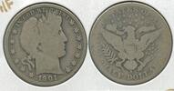 USA Half Dollar 1901-S Silver Barber 50c San Francisco Mint -SS751 -