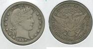 USA Barber Quarter 1907-P Silver 25c Philadelphia Mint - SS778 -