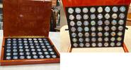 USA Quarter 1999-2009 U.S.Statehood 56 Coin Complete Colorized Set in Wood Box-SS891 -