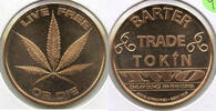 Anlagemünzen Medal Live Free or Die 999 Copper 1 oz AVDP Round Marijuana Cannabis K433 -