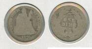 USA Dime 1876-CC Silver Seated Liberty 10c Carson City Mint - ST296 -