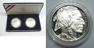 USA Smithsonian American Indian Buffalo 2-Coin Silver United States Mint - L230 -